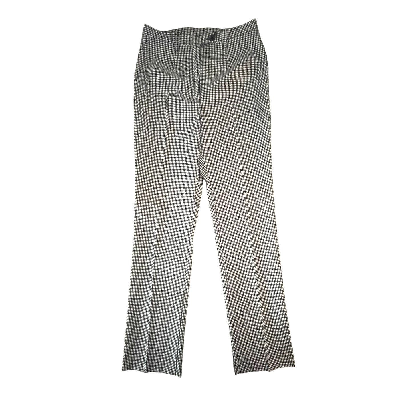 Benetton Women's Houndstooth Pants Sz 6 High Waisted Straight -Made In Italy-Euc